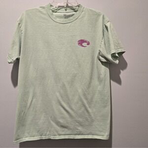 Costa‎ Shirt Mens Or Women Medium Green Short Sleeve Graphic Fish Logo Crewneck